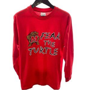 Maryland Terps Long Sleeve M T-shirt Vintage USA Made Red